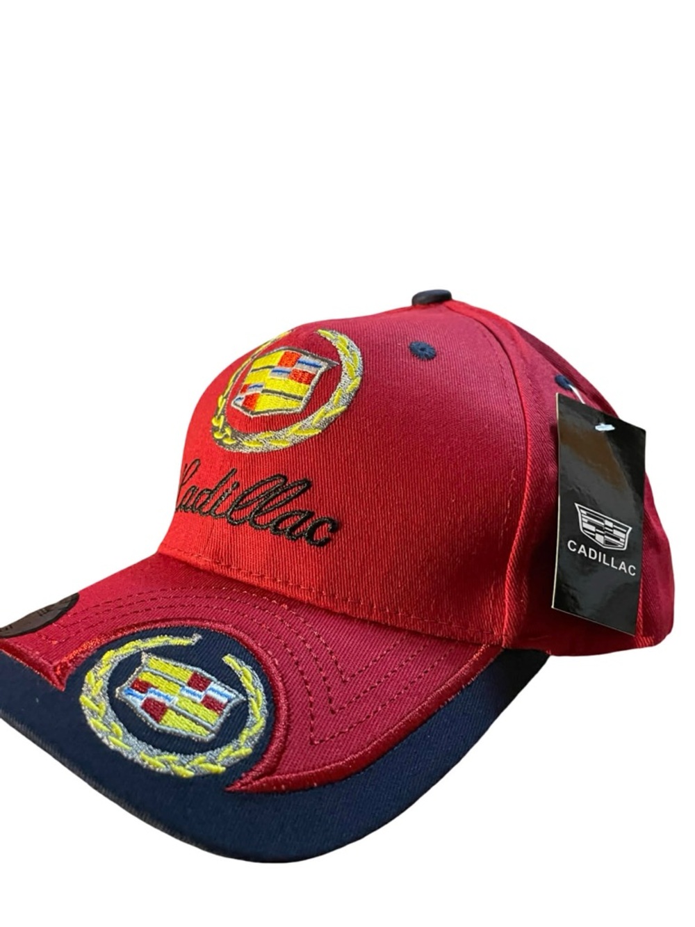 Cadillac Men’s Red Embroidered Logo Baseball Cap